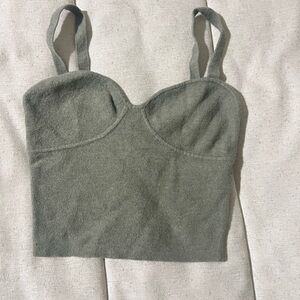 Aritzia Olive Green Crop Top